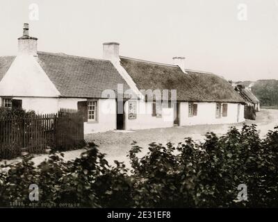 Photo du XIXe siècle : Robert Burns Cottage, Ayr, Écosse. Banque D'Images