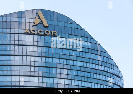 TOUR SEQUANA, SIÈGE SOCIAL D'ACCOR, ISSY-LES-MOULINEAUX Banque D'Images