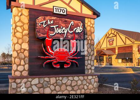 Le Juicy Crab, un restaurant de fruits de mer de style cajun, à Snellville (Metro Atlanta), Géorgie. (ÉTATS-UNIS) Banque D'Images