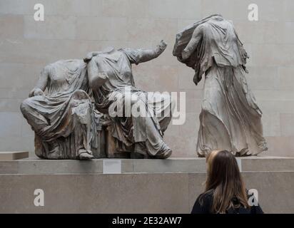 Elgin ou Parthénon Marbles au British Museum, Londres, Angleterre, Royaume-Uni Banque D'Images