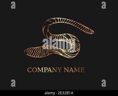 Elegance lettre initiale Type S logo symbole icône sous forme de serpent. Illustration vectorielle Illustration de Vecteur
