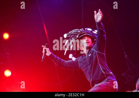 Jay Kay de Jamiroquai se produit en direct sur scène pendant le 1er jour du Festival de la place principale d'Arras, à Arras, dans le nord de la France, le 02 juillet 2010. Photo de Sylvain Lefevre/ABACAPRESS.COM Banque D'Images