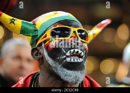 Ghana's Fan lors de la coupe du monde de la FIFA 2010 Afrique du Sud, quart de finale, match de football, Ghana contre Uruguay au stade de football de Soccer City à Johannesburg, Afrique du Sud, le 2 juillet 2010. L'Uruguay a gagné 1-1 (4p à 2). Photo de Henri Szwarc/ABACAPRESS.COM Banque D'Images