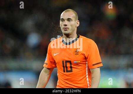 Wesley Sneijder aux pays-Bas lors du match de football final de la coupe du monde de la FIFA, Afrique du Sud 2010, Espagne contre pays-Bas au stade de football de Soccer City à Johannesburg, Afrique du Sud, le 11 juillet 2010. L'Espagne a gagné 1-0. Photo de Henri Szwarc/ABACAPRESS.COM Banque D'Images