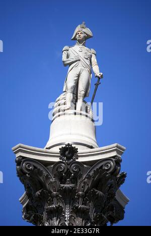 Colonne de Nelson (amiral Horatio Nelson), Trafalgar Square, Cité de Westminster, Grand Londres, Angleterre,Royaume-Uni Banque D'Images