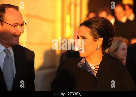 La fille d'Emir du Qatar, Sheikha Al Mayassa bint Hamad bin Khalifa Al-Thani, présidente du conseil d'administration de l'Autorité des musées du Qatar, assiste à la fête d'ouverture de l'artiste japonais Takashi Murakami au château de Versailles, près de Paris, le 12 septembre 2010. Photo par Ammar Abd Rabbo/ABACAPRESS.COM Banque D'Images