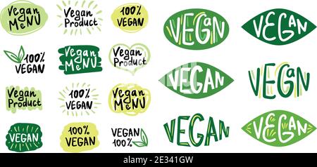 Logos ou signes vector ECO, bio, bio. Vegan, crus, badges d'aliments sains, étiquettes pour café, restaurants, emballages de produits, etc Illustration de Vecteur