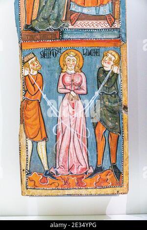 Espagne Barcelone hispanique Catalogne Catalunya Catalunya Parc de Montjuic Museu Nacional d'Art de Catalunya Musée national d'Art de Catalogne intérieur médiéval Obtenu Banque D'Images