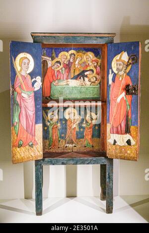 Espagne Barcelone hispanique Catalogne Catalunya Catalunya Parc de Montjuic Museu Nacional d'Art de Catalunya Musée national d'Art de Catalogne intérieur médiéval Obtenu Banque D'Images