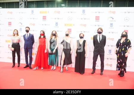 16 janvier 2021, Madrid, Madrid, Espagne: Andrea Fandos, Pilar Palomero, Natalia de Molina assiste au 26e tapis rouge Jose Maria Forque au Palacio de Congresos IFEMA le 16 janvier 2021 à Madrid, Espagne (Credit image: © Jack Abuin/ZUMA Wire) Banque D'Images