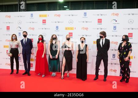 16 janvier 2021, Madrid, Madrid, Espagne: Andrea Fandos, Pilar Palomero, Natalia de Molina assiste au 26e tapis rouge Jose Maria Forque au Palacio de Congresos IFEMA le 16 janvier 2021 à Madrid, Espagne (Credit image: © Jack Abuin/ZUMA Wire) Banque D'Images