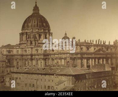 MacPherson, Robert (1811-1872) - Roma - Cupola di San Pietro in Vaticano. Banque D'Images