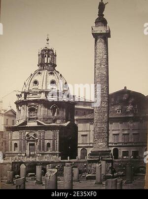 MacPherson, Robert (1811-1872) - Roma - Foro e colonna di Traiano. Banque D'Images