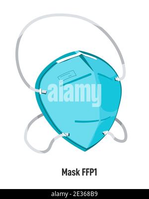Masque facial FFP1, vecteur de soins de santé et de médecine Illustration de Vecteur