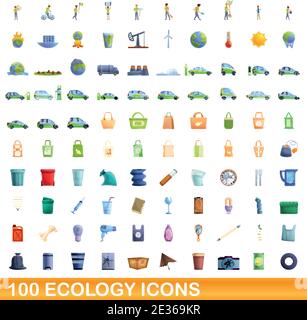 jeu de 100 icônes écologiques. Illustration de 100 icônes écologiques ensemble de vecteurs isolés sur fond blanc Illustration de Vecteur