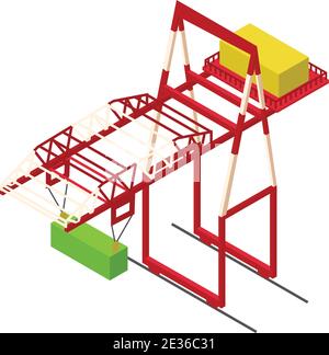 Icône de l'équipement d'expédition du port. Isométrique de l'équipement d'expédition de port icône de vecteur pour la conception de Web isolée sur fond blanc Illustration de Vecteur