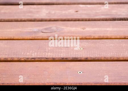 Texture de l'ancien plancher de pont en bois peint brun arrière-plan abstrait. Banque D'Images