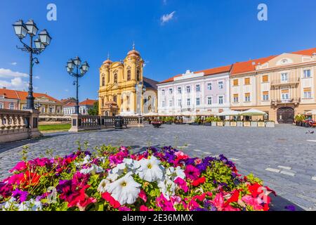 Timisoara, Roumanie. Le Dôme de Union Square, région historique de Banat. Banque D'Images