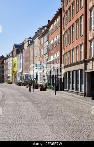 Maisons le long de Gammel Strand, Copenhague, Danemark Banque D'Images