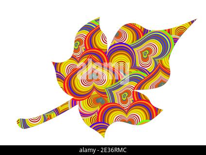 Magnifique forme de feuille en forme de cercle coloré amusant pour décoration Banque D'Images