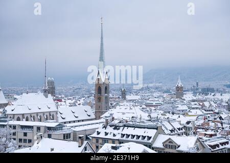 Paysage urbain de Zurich (Suisse), Skyline Banque D'Images