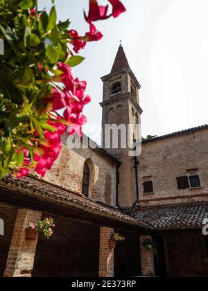 Couvent franciscain cloître monastère abbaye sur San Francesco del Deserto Île Ventian Lagoon Venise Vénétie Italie Europe Banque D'Images