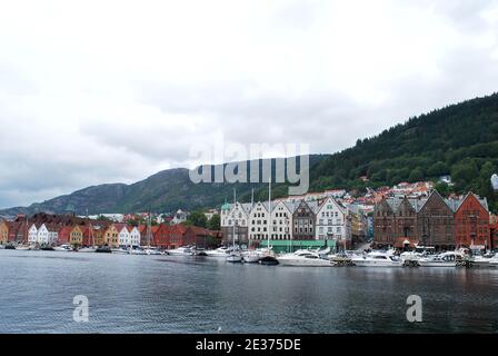 Région de Bryggen à Bergen en Norvège Banque D'Images