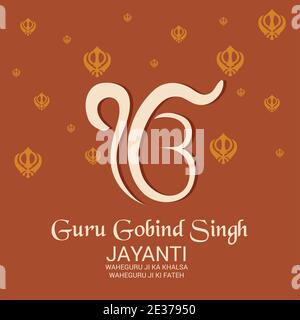 Illustration vectorielle d'un contexte pour le festival Happy Guru Gobind Singh Jayanti pour la célébration Sikh. Banque D'Images