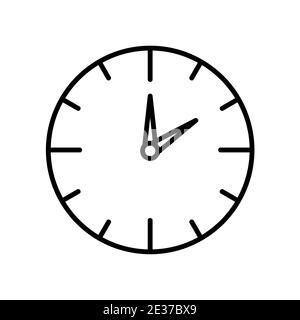 Icône heure. Pictogramme de l'horloge. Symbole plat pour la bande. Trait. Isolé sur fond blanc. Vecteur eps10 Banque D'Images