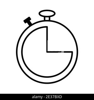 Icône du chronomètre. Pictogramme de l'horloge. Symbole plat pour la bande. Trait. Isolé sur fond blanc. Vecteur eps10 Banque D'Images