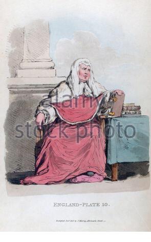 Juge, Angleterre, illustration vintage de 1814 Banque D'Images