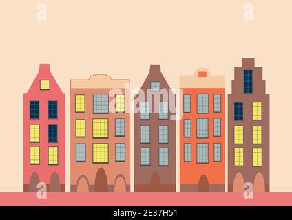 Maisons anciennes d'époque Illustration de Vecteur
