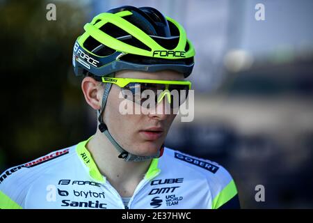 Allemand Georg Zimmermann d'Intermarche Wanty-Gobert photographié pendant la scène de l'équipe cycliste Intermarche-Wanty-Gobert à Albir, en Espagne, dimanche 17 janvier Banque D'Images