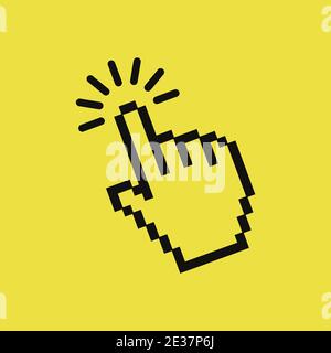 Clic du curseur manuel de l'ordinateur, effet de clic du pointeur manuel, illustration vectorielle. Illustration de Vecteur