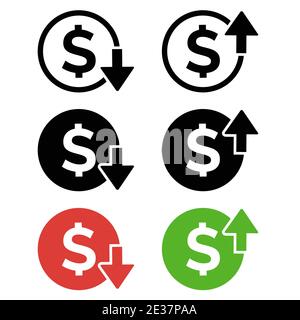 Vecteur d'icône de réduction des coûts. Réduire les coûts de conception de vecteurs de symboles et de signes. Illustration de Vecteur