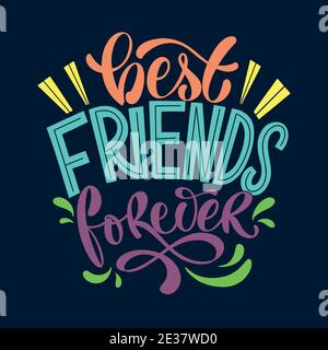 Citation à propos des amis. Bonne phrase du jour de l'amitié. Éléments de conception vectoriels pour tee-shirts, sacs, affiches, cartes, autocollants et badges. Illustration de Vecteur