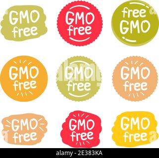 icône de produit gratuit gmo, ensemble de vecteurs isolés Illustration de Vecteur