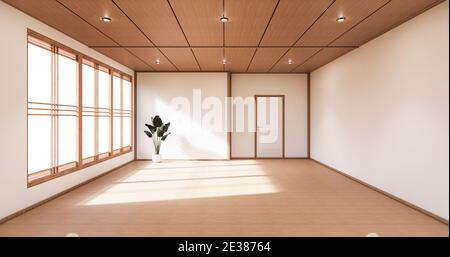 chambre de style japonais conception minimaliste. rendu 3d Banque D'Images