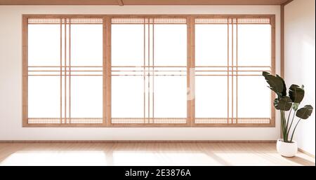 chambre de style japonais conception minimaliste. rendu 3d Banque D'Images