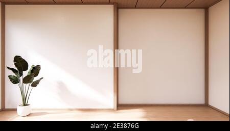 chambre de style japonais conception minimaliste. rendu 3d Banque D'Images