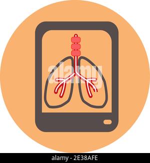 Icône de poumons d'acquisition CT dans un style plat tendance isolé sur un fond pêche.symbole de page d'icône de poumons d'acquisition CT pour votre logo de conception de site Web, application, interface utilisateur. Vecteur Illustration de Vecteur