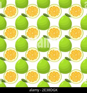 Illustration sur le thème grand pomelo sans couture de couleur, motif de fruits lumineux pour l'étanchéité. Motif de fruits composé d'un magnifique pomelo de répétition sans couture. Simple Illustration de Vecteur