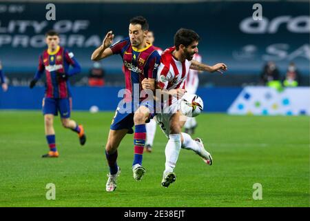 Séville, Espagne. 17 janvier 2021. Lors de la finale espagnole Supercup entre le Club Futbol de Barcelone et le Club Athletic de Bilbao au stade la Cartuja le 17 janvier 2021 à Séville, Espagne. Credit: CORMON PRESSE/Alamy Live News Banque D'Images