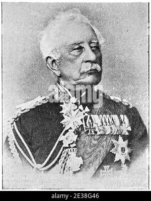 Portrait de Karl Friedrich von Steinmetz - un général prussien. Illustration du 19e siècle. Allemagne. Arrière-plan blanc. Banque D'Images