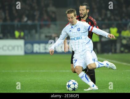 Benoit Pedrettii de l'AC de Milan pendant le football de la Ligue des champions de l'UEFA Match, groupe g AJ Auxerre vs AC Milan à l'Abbe Deschamps Stadiumin Auxerre, France le 23,2010 novembre photo de Christian Liewig Banque D'Images