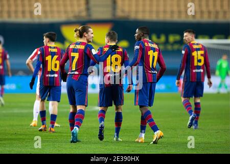 Séville, Espagne. 17 janvier 2021. Lors de la finale espagnole Supercup entre le Club Futbol de Barcelone et le Club Athletic de Bilbao au stade la Cartuja le 17 janvier 2021 à Séville, Espagne. Credit: CORMON PRESSE/Alamy Live News Banque D'Images