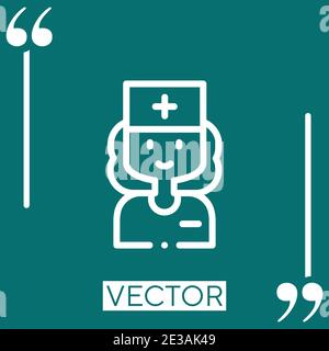 Icône de vecteur infirmière icône linéaire. Ligne avec contour modifiable Illustration de Vecteur