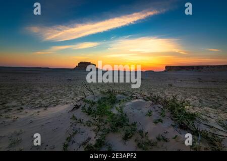 Magnifique paysage désertique près d'Al Salar Arabie Saoudite. Banque D'Images