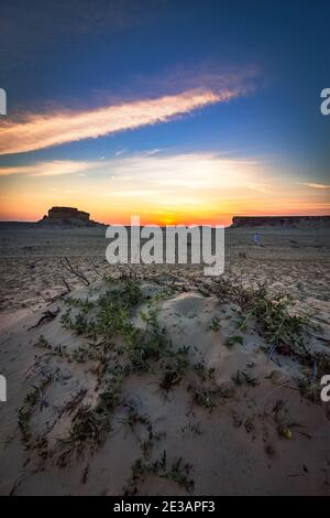 Magnifique paysage désertique près d'Al Salar Arabie Saoudite. Banque D'Images