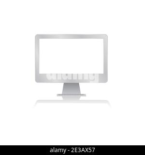 moniteur d'ordinateur à écran vierge avec réflexion minimaliste icône vecteur moderne illustration Illustration de Vecteur